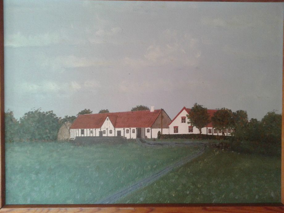 Langerup, malet af Hans Chr. Larsen fra Aarsballe, gift med Oles moster Hansine. Maleriet opbevares (2020) hos Per i Helsingør.